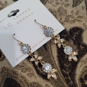 NWT LC Lauren Conrad Gold and Silver Floral Earrings
